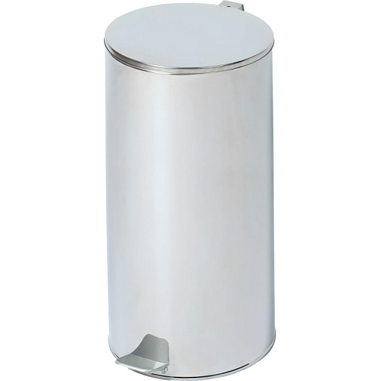 Ведро мусорное с педалью стальное, хром, 300х710мм, объем 50л
