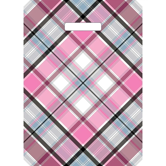 Пакет с вырубной ручкой 29х40 (35) Шотландка 50 шт/уп