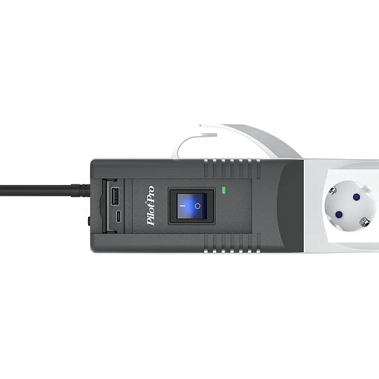 Сетевой фильтр PILOT PRO USB  5м (10А/2200Вт/6р) серый