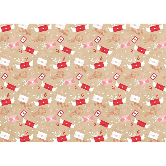 Бумага упаковочная крафт Письма любимым, 15.25.02546