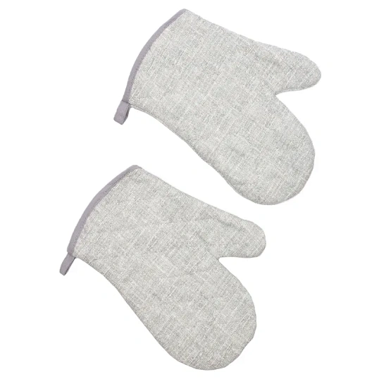 Набор кух. (рукавица стег.18х28см -2шт), рогожка, 160г/м2, Рант серый