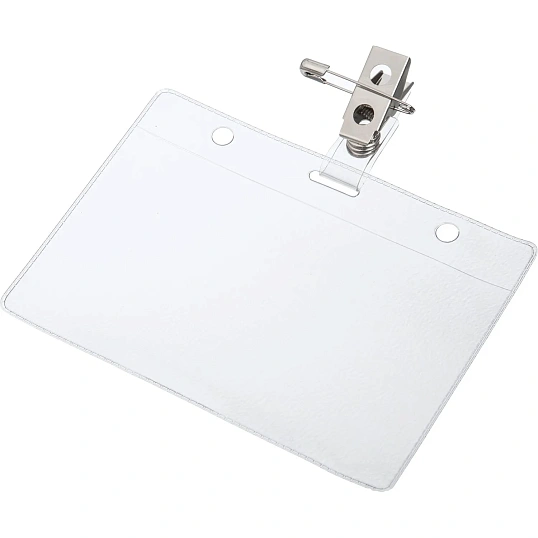 Бейдж Attache 120х87мм металл зажим/булавка (10шт.) 1065БГК