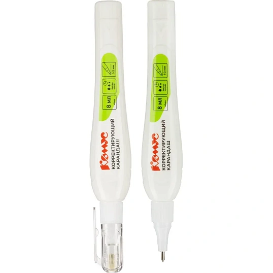 Корректирующий карандаш 8мл Комус на быстросохнущей основе, металл након