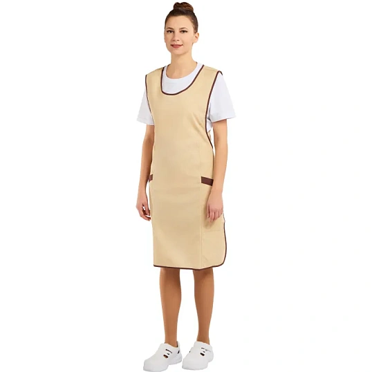 Фартук сарафан Маркет Мастер  цвет бежевый/шоколадный