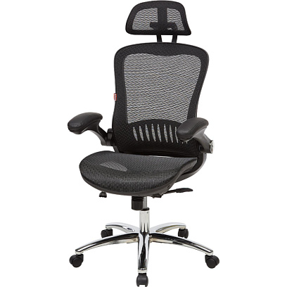 Кресло BN_Hg_EChair-552 TTW Net сетка черная, хром