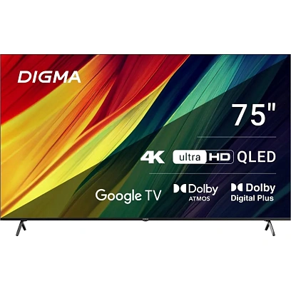 Телевизор Digma DM-LED75UQB31, QLED, смарт (Google TV)