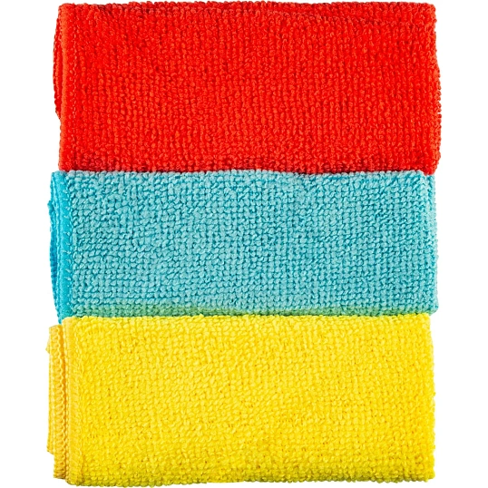 Салфетки хозяйственные из микрофибры универс 180г/м2 25х25см 3шт/уп