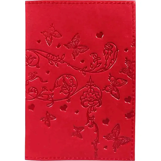 Обложка для паспорта Вдохновение нат.кожа тисн.конгрев красн 1,2-040-201-0