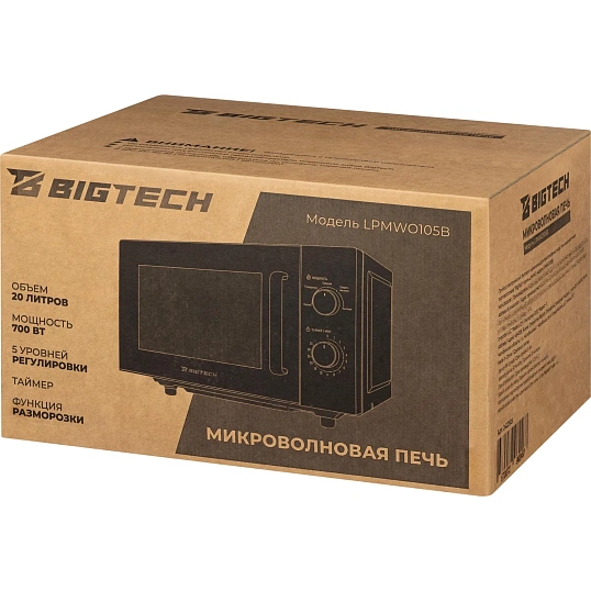 Микроволновая печь BigTech LPMWO105B, 20л., 700 вт. Черный