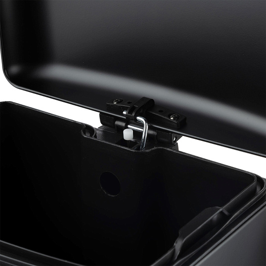 Ведро мусорное с педалью и доводчиком Luscan 12л,черное,прямоуг,металл