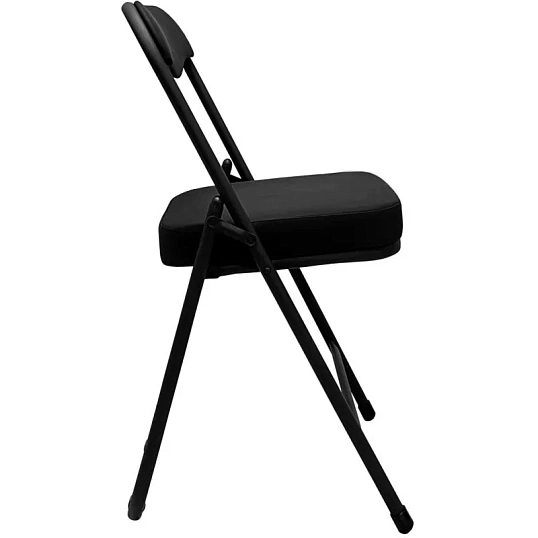 Стул складной  каркас черный,  кожзам черный РС 04 кант