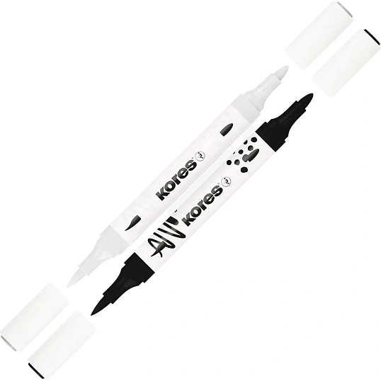 Набор маркеров Kreative Markers Acrylic duo tip 2цв в блистере, 23021