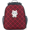 Ранец Комус Класс Basic Котик, клетка красный , 2 отд, эргоном спинка