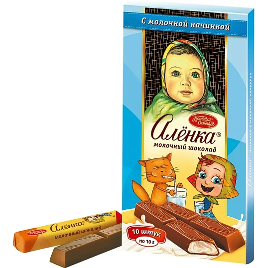 Шоколад Аленка в стиках с молочной начинкой 100г