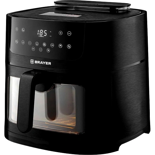 Аэрогриль BRAYER 2042BR, 1800Вт,8л,t.200С,съем.реш,тайм,LCD-дисп,8 пр, пар
