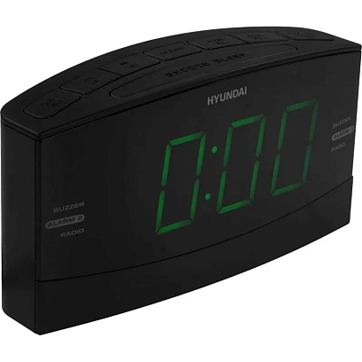 Радиобудильник Hyundai H-RCL238 черный LCD подсв:белая часы:цифровые FM