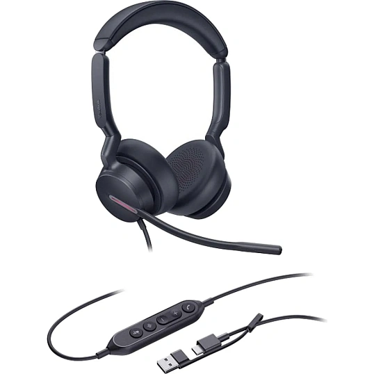 Гарнитура Yealink UH46 Dual UC USB-C/A, проводная, HD, LED,USB-C/A