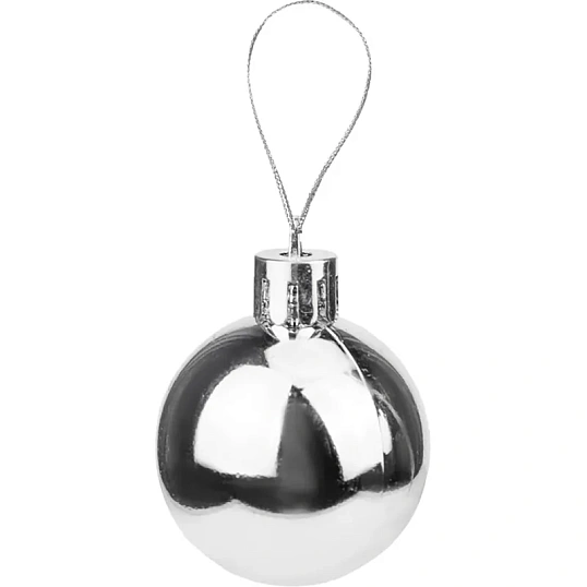 Набор шаров елочных 12 шт Чудеса, 4 см, серебряный с узором НУ-5623