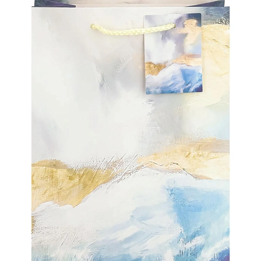 Пакет подар. с мат. лам. 18x23x10 см ( M) Голубые изыски, 210 г ПКП-9414