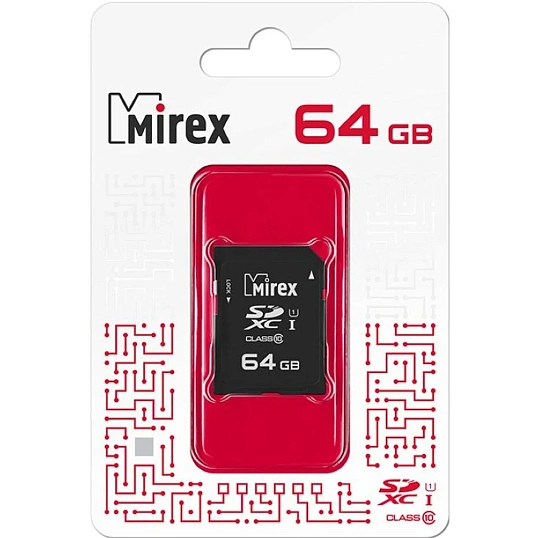 Карта памяти Mirex microSDХC 64Gb (UHS-I, U1, class 10) (13612-MC10SD64)