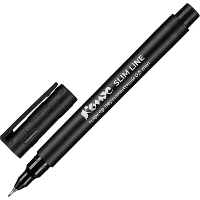 Маркер перманентный Комус, 0,5 мм, черный, игольчатый наконечик