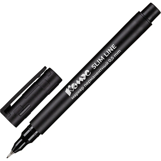 Маркер перманентный Комус, 0,5 мм, черный, игольчатый наконечик