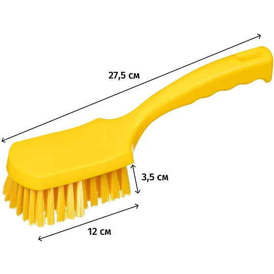 Щетка ручная FBK с короткой ручкой 275х70мм сред. жесткости желтая 10546-4