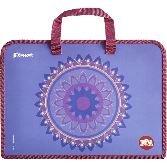 Папка для тетрадей КОМУС Три богатыря Аленушка,А4,молн,руч,пласт,75,ПТ 14-4