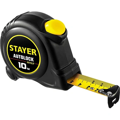 Рулетка с автостопом STAYER  AutoLock 10м х 25мм (2-34126-10-25)