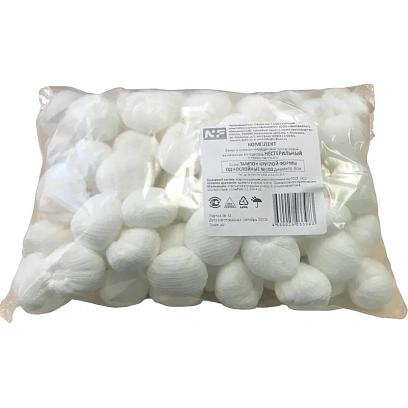 Тампоны марлевые,круг.,н/ст,пл.32,диам.4 см,100шт/уп ШК33983