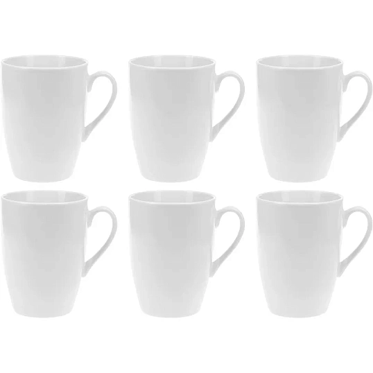 Кружка Kaylas 310мл фарфор белая с ручкой 6 шт/уп