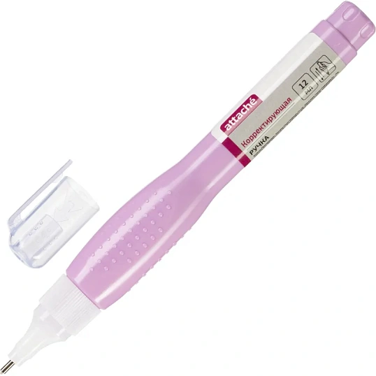 Корректирующая ручка 12 мл Attache, металл наконечник, ассорти