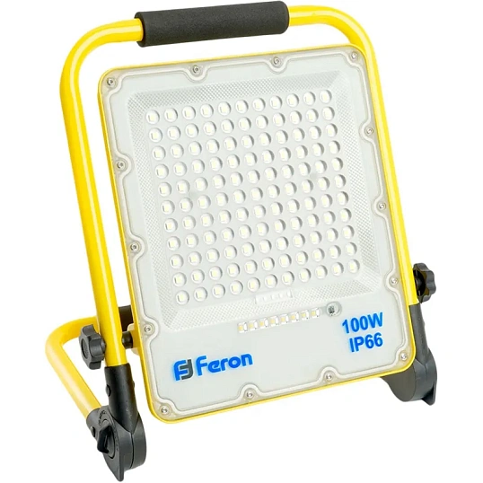 Прожектор светодиодный Feron LL-952 переносной с з/у IP66 100W 6400K(48677)