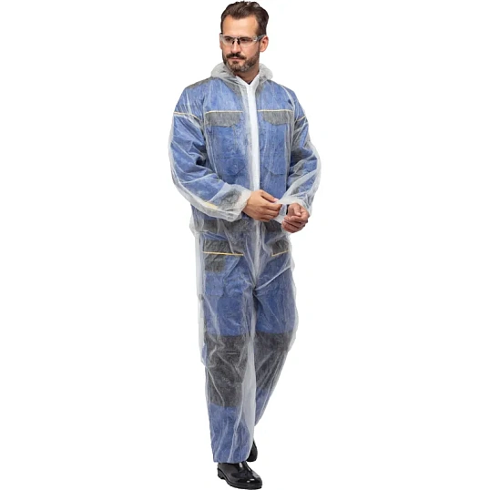 Комбинезон одноразовый Каспер 50 гр/м2 ламинированный белый р-р 5XL 1 шт/уп