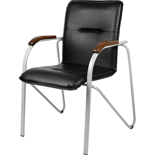 Конференц-кресло UA_EChair SAMBA Silver к/з черн./орех (V-4 1.031)