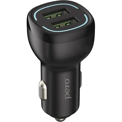 Зарядное устройство автомобильное PERO AC04 2USB 2.4A AUTOMAX, черное