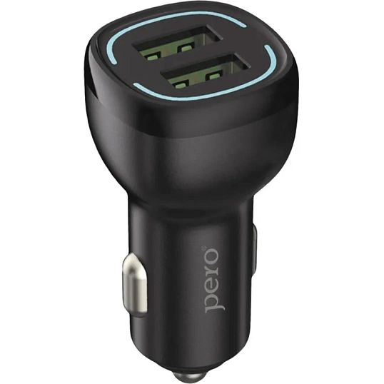Зарядное устройство автомобильное PERO AC04 2USB 2.4A AUTOMAX, черное