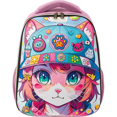 Ранец Комус Класс Light1 Девочка кошка,  1 отд, эргоном