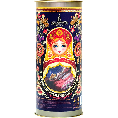 Конфеты Кремлина чернослив шок. с грец. орехом,Матрешка Хохлома, 250г