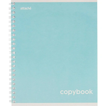 Тетрадь общая А5 80л Attache Акварель гребень картон голубой