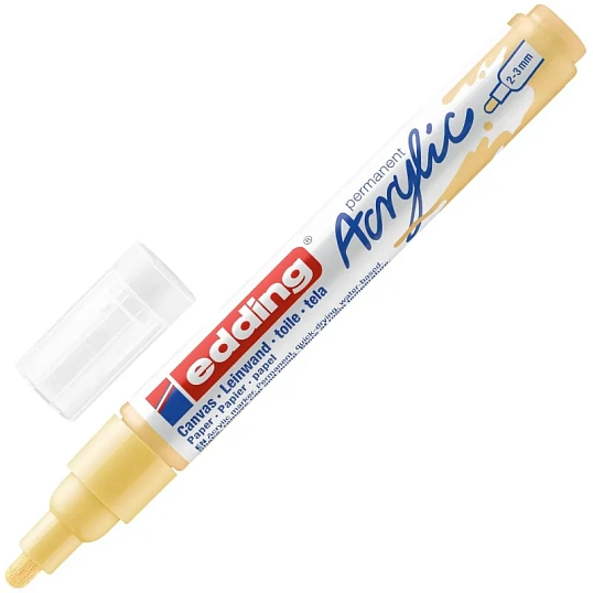 Маркер акриловый Edding 5100/915.кругл.нак. 2-3 мм. Цвет Пастельный желтый