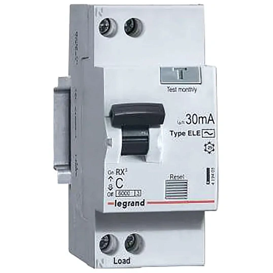 Выключатель автом. диф. тока Legrand RX3 1п (1P+N) C 25А 6кА 30мА AC 419401