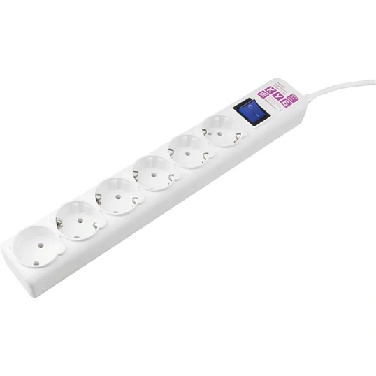 Сетевой фильтр Power Cube 5м (6 розеток) 16А белый(SPG(5+1)-16B-5М)