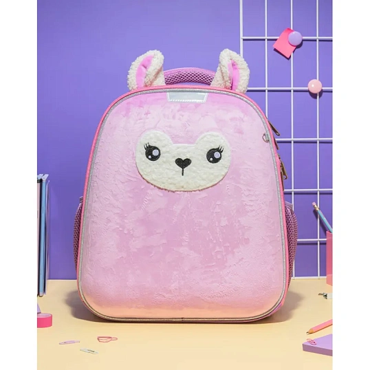 Ранец Basic Лама розовая, 2 отд., эргоном. спинка    