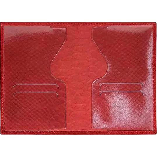 Обложка для паспорта нат.кож, красн,  Железный Питон