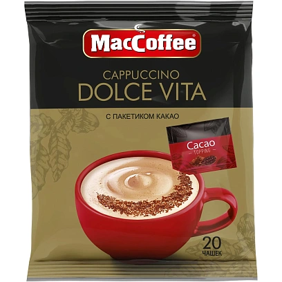 Кофейный напиток MacCoffee Cappuccino Dolce Vita 24гx20шт/уп