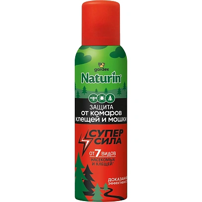 Средство от насекомых Gardex Naturin Аэрозоль от комар,клещ и мошк,150мл