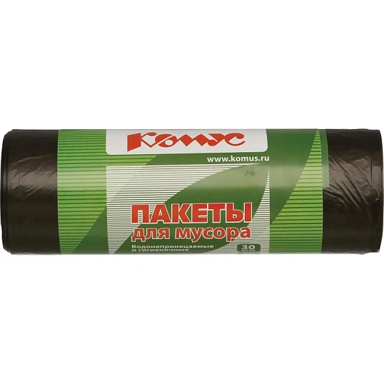 Мешки для мусора ПНД 60л 58х68см 10мкм черные 30шт/рул Luscan