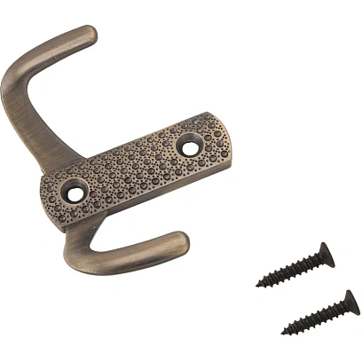 Вешалка настенная УЗК Крючок двухрожковый StahlBuro 011 B AB(16127),ст.брон