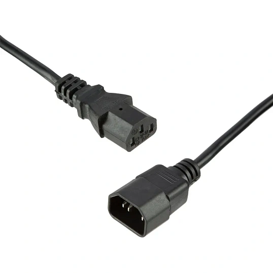 Кабель питания C13(F)-C14, 10А, 0,75мм2, 1.8м, чер (OPC002)